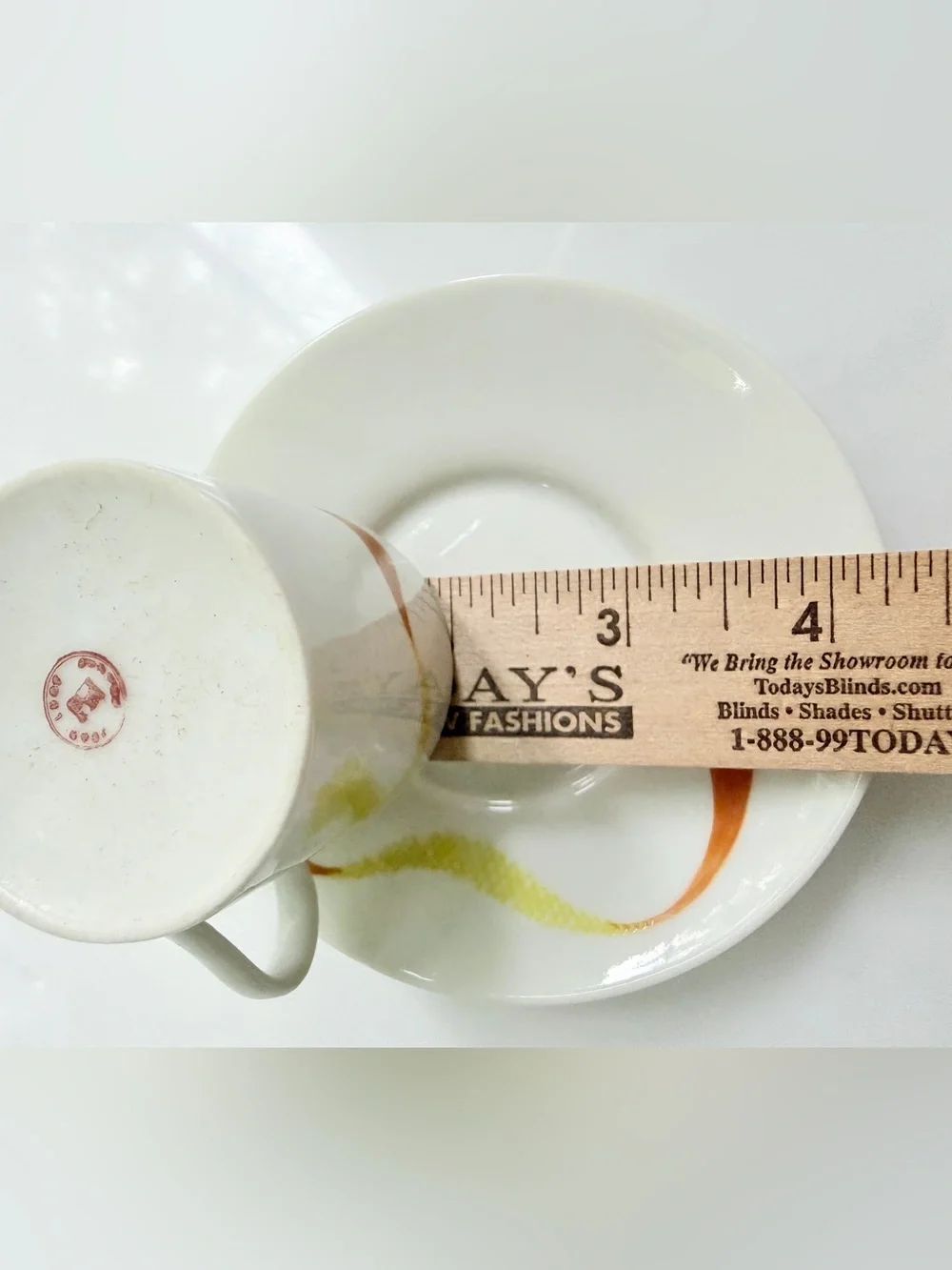 Vintage Limoges Porcelain Espresso Demitasse Cup Saucer dancing ribbons 2 Set